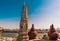 Wat Arun, the Temple of Dawn and veiw on the Chao Praya river