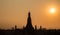 Wat Arun temple Silhouette Thailand Bangkok at sunset