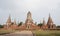 Wat Chai Wattanaram pagodas, ancient Buddhist Temple in Ayutthaya Historical Park, Thailand