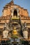 Wat Chedi Luang temple at sundown, Chiang Mai, northern Thailand.