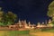 Wat Maha That temple at night with light up, Ayutthaya