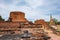 Wat Mahathat Buddhist temple and ruin view, one of the most important historic temples within Historical site of Ayutthaya, Th