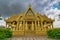 Wat Paknam Jolo, Chachoengsao, Thailand : The architecture of Thailand belonging to Buddhism is decorated with all gold colors.