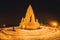 Wat Panyanantaram, a Buddhist temple in Pathum Thani City, Thailand. Architecture buildings in a ceremony where people walk with