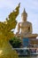 Wat Phikul Thong has a beautiful big Buddha statue in Singburi Province in Thailand