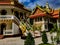 That Wat Phoun Temple Grounds, Vientiane Laos. Staircase with Naga Carvings.