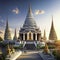 Wat Phra Kaew, Temple of the Emerald Buddha, Bangkok, Thailand Generative AI