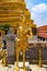 Wat Phra Kaew or Temple of Emerald Buddha, Guardian statues and Grand palace located within the grounds of the Grand Palace in Ban