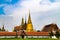 Wat Phra Kaew or Temple of Emerald Buddha, Guardian statues and Grand palace located within the grounds of the Grand Palace in Ban