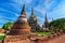 Wat Phra Si Sanphet temple in Ayutthaya Historical Park, Ayutthaya Province, Thailand. UNESCO world heritage.