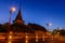 Wat Phrathat Chang Kham Worawihan in twilight scene.