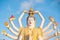 Wat Plai Laem temple with 18 hands God statue Guan Yin ,