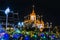 Wat Ratchanatdaram Woravihara night view of the temple, Bangkok, Thailand