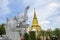 Wat Tako is a beautiful temple with blue sky with white clouds in Phra Nakhon Si Ayutthaya Province