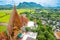 Wat tham sua, thailand temple landscape landmark in kanchanaburi, thailand travel concept background. Wat tham sua or tiger cave