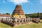 Wat Thammikarat temple ruins decorated with bright yellow ribbon