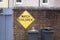 Watch children safety sign at council housing estate London