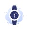 Watch, classic wristwatch vector icon