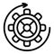 Watch gear wheel icon, outline style