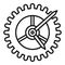 Watch gear wheel icon, outline style