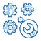 watch gears wrench doodle icon hand drawn illustration