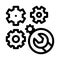 Watch gears wrench icon vector outline illustration