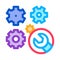 Watch gears wrench icon vector outline illustration