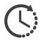 Watch icon.alarm time axis black arrow and point icon.Timer countdown icon