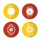 Watch icons set in color circles