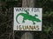 Watch for Iguanas Sign