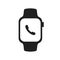 Watch with phone icon. Sport activity fitness icon. Smart watch gadget sign