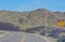 Watch for Rocks Sign near the Arizona Nevada border at the Lake Mead National Recreation Area, Mohave County, Arizona USA