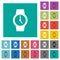 Watch square flat multi colored icons