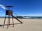 Watch tower on an empty beach of L`Estartit