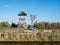 Watch tower with viewing platform in national park Alde Feanen, Friesland, Netherlands