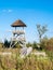 Watch tower with viewing platform in national park Oude Venen, F