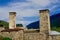 Watch towers in the village of Mestia, Georgia