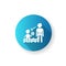 Watch your children blue flat design long shadow glyph icon