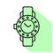 Watches with diamonds illustration. Wristwatch flat line icon