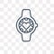Watches vector icon isolated on transparent background, linear W
