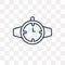 Watches vector icon isolated on transparent background, linear W