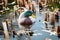 A watchful male mallard duck in water