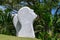 Watching Clouds, sculpture of pair of marble heads by British sculptor Paul Vanstone, Gardens by the Bay, Singapore