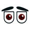 Watching eyes icon, cartoon style