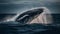 Watching majestic killer whale breach in arctic seascape, an adventure generated by AI