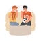 Watching sport game isolated cartoon vector illustration.