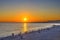 Watching Sun Go Down Beach Reflection Mediterranean Sea Nice France