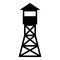 Watching tower Overview forest ranger fire site icon black color vector illustration flat style image