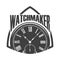 Watchmaker badge monochrome