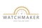 Watchmaker or clockmaker abstract logo. Watchmaking School sign. Watch restoration. icon. Clock repair service